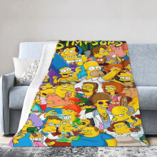 Simpsons plaiddekens, pluche reisdekens voor slaapkamer, woonkamer, bank en kantoor.