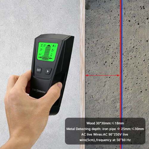 Jetcloudlive 3 in 1 Stud Finder Wall Scanner Metal Detector LCD Screen Precise Position Stud Sensor Thickness Measuring Instruments Wall Beam Scanner 2