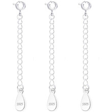Lot de 3 rallonges pour colliers, bracelets et chaînes de cheville en argent sterling 925, idéales pour la création de bijoux (2 pouces).