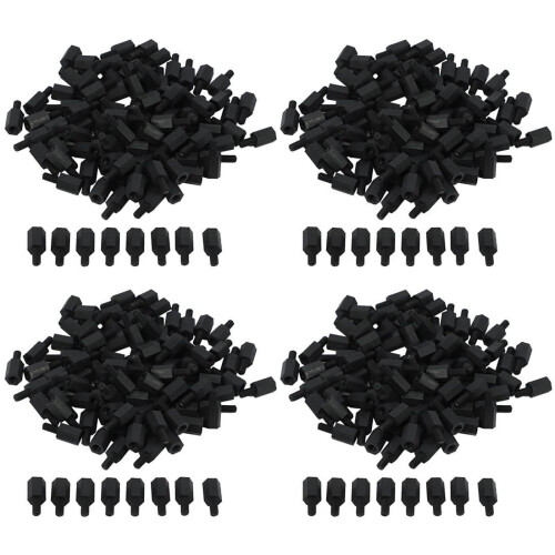 400Pcs M3 Thread 8mm+6mm PCB Fixed Nylon Hex Standoff Spacer Pillar