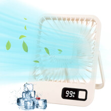 2024 New USB Mini Fan, Foldable Quiet Desktop Fan with Digital Display, Plastic Blade, Charging, Hanging Stand, Super Silent