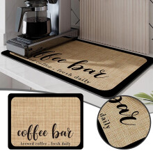 Alfombrilla absorbente para cafetera de 30 x 40 cm con base impermeable, oculta manchas y se adapta debajo de la cafetera, compatible con cafetera y