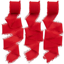 Rolla Ribín Siffóin 1.5''x5.5 Slat, Ribín Síoda Fringe Frayed le haghaidh Fillte Bronntanais, Vása Bláthanna, Bainis, Breithlá, Maisiúcháin