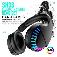 Kabelloses Gaming-Headset Txmfgh SH33, 2,4 GHz & Bluetooth, 24 Stunden Akkulaufzeit, CVC 8.0-Geräuschunterdrückung, RGB-Beleuchtung, kompatibel mit