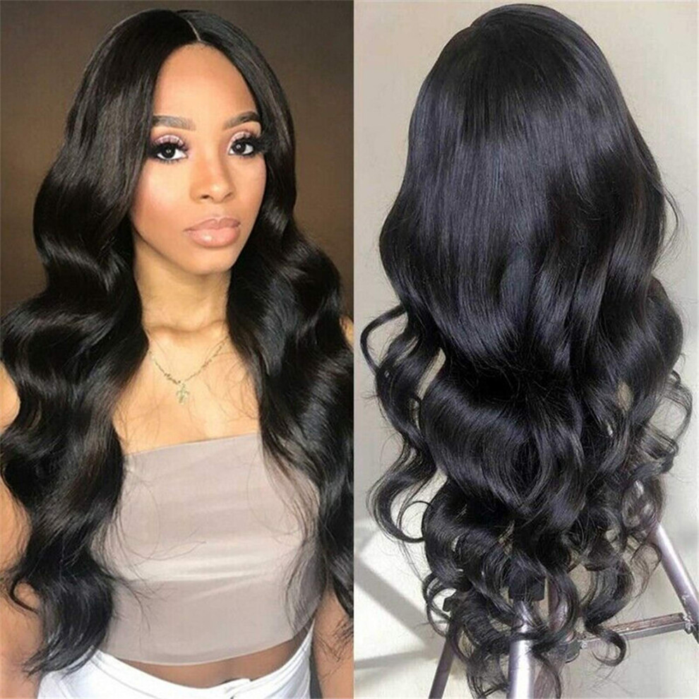 Unisex Brazilian Body Wave 360 Lace Frontal Wig 22In Pre Plucked Remy Human Hair With Baby Hair
