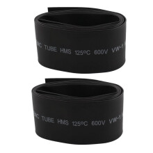 2X 30mm 2:1 Black Polyolefin Insulation Heat Shrink Tubing 1M