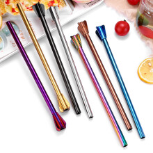 Cheer.US 3 Pcs Metal Straws Reusable Stainless Steel Metal Straws Long Drinking Straws for Tumblers Dishwasher Safe