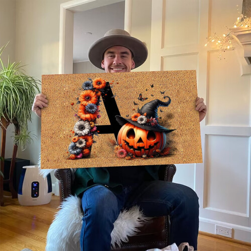 XIUH Χαλί Πόρτας για Halloween 60*40CM, Εσωτερικό και Εξωτερικό Χαλί για Βεράντα, 1