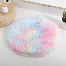 QISIWOLE Calming Dog & Cat Bed, Anti Anxiety Round Fluffy Pet Bed, Warm Washable for Small Medium Large Pets (16"/20"/24")