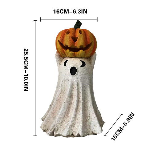Εκπτώσεις! Φιγούρες κολοκύθας για το Halloween 2024, φωτιζόμενο άγαλμα ρητίνης, συμβατό 2