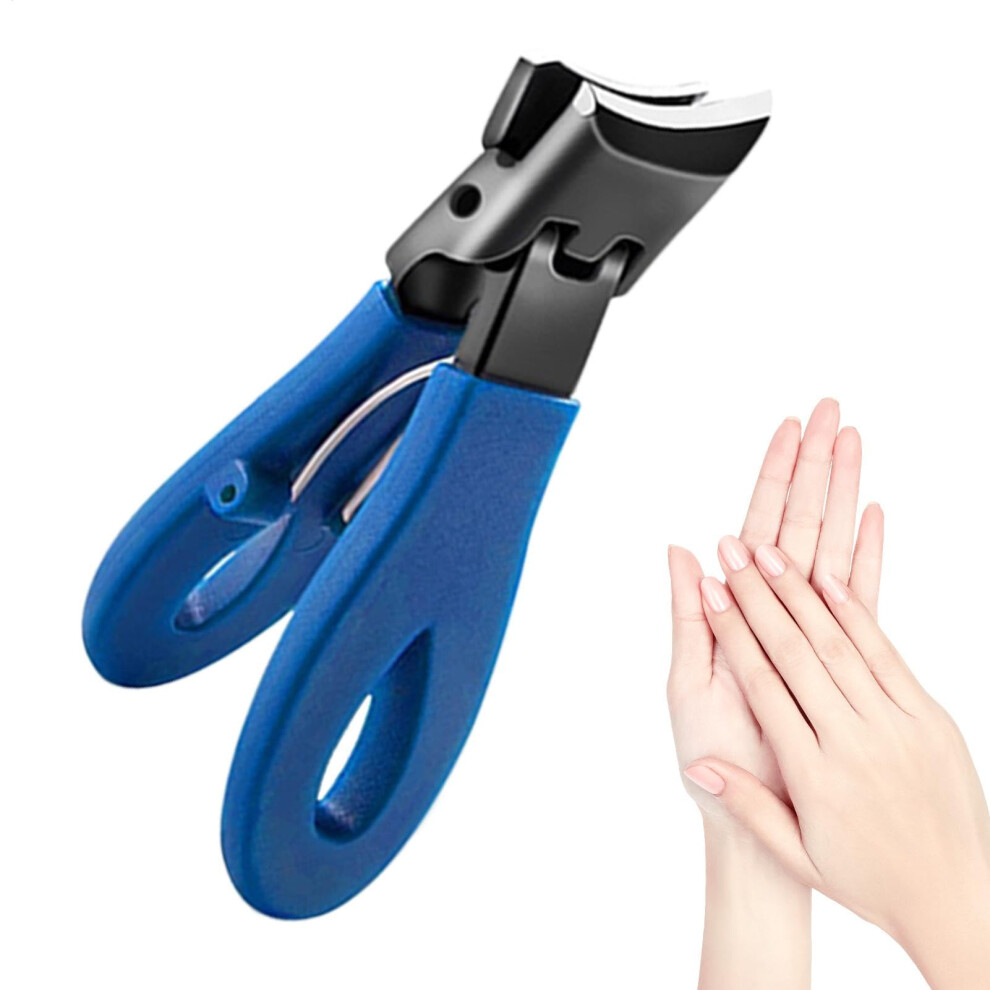 Nail Clippers with Wide Jaw Opening, Slanted Stainless Steel Toenail Trimmer for Thick Nails