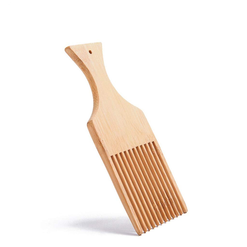Unisex Wooden Afro Pick Comb For Gentle Detangling And Beard Styling With Durable Natural Wood