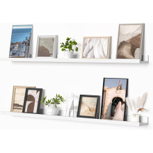 2er-Set schwebende Regale, 122 cm (48 Zoll) lange Bilderleiste zur Wandmontage, Kinderbücherregal für Wohn- und Schlafzimmer, Weiß