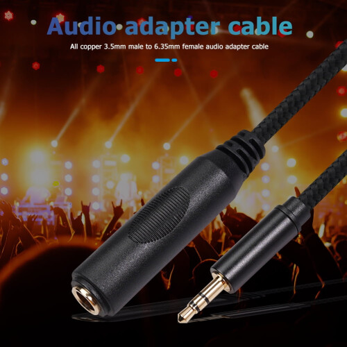jixopn Καλώδιο 3.5mm Αρσενικό σε 6.35mm Θηλυκό TRS1/8Plug σε προσαρμογέα ήχου 1/4Jack 2