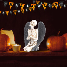 Halloween-besparelser! Avtoify Halloween-skelet, resin-englekraniemodel-display Halloween-personligt kraniehåndværk