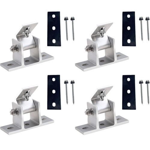 Solar Panel Rotatable Elevation With Angle Bracket Roof Mounting Attachment