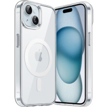 Capa MagSafe transparente compatível com iPhone 15 – Encaixe perfeito e carregamento sem fio.