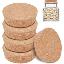 Flesstopper van hout met kurkstop voor tampons, BurlyWood69.5~77x20.5mm