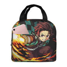 Lancheira térmica Demon Slayer Tanjiro Kamado, bolsa térmica reutilizável para homens e mulheres, ideal para trabalho, piquenique e atividades ao