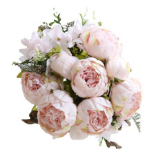 YiFudd1Bouquet Vintage Künstlicher Pfingstrosen-Seidenblumenstrauß zur Dekoration