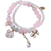 Cartoon Elastic Crystal Beaded Bracelets Kawaii Bracelets Set for Friendship Jewelry