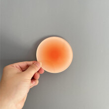 Acrylic Coaster, Anti-scald, Round, Gradient Candy Color, Heat Insulation Mat, Table Mat, 金桔橙 (9.7*9.7cm)