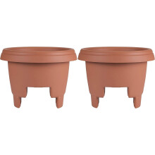 Macetero para barandilla de balcón o terraza (477121-1001), terracota, 30,5 cm (12 pulgadas), paquete de 2