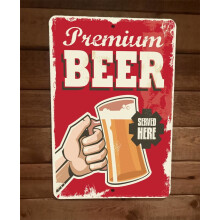 Prémium sörművészeti Cheers fém alumínium fali bártábla mérete: 8x12 hüvelyk