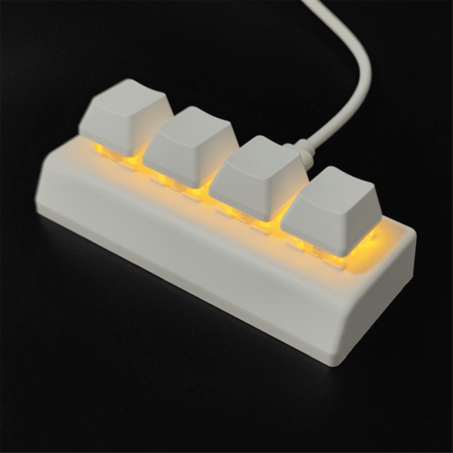 4 Keys Programmable Keypad Red Switch Ctrl C V Enter Mini Mechanical Keyboard Support NKRO for Gaming Office White B 1