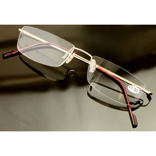 Γυαλιά ανάγνωσης χαμηλού προφίλ, full rimless, ελαφριά, λεπτά και κομψά - Λεπτά, κομψά 1