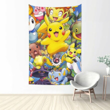 Pikachu faliszőnyeg függőleges, vízálló poliészter anyag, kompatibilis a fürdőszobai hálószobával, nappalival, kollégiumi