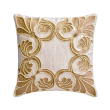 Fundas de almohada decorativas color beige de 45x45 cm (18"x18"), bordado de lino, cojines decorativos de yute con perlas para sofá, estampado