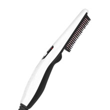 Beard Straightener Comb for Men with Fast Heating AntiFrizz Brush and Hair Detangling Function