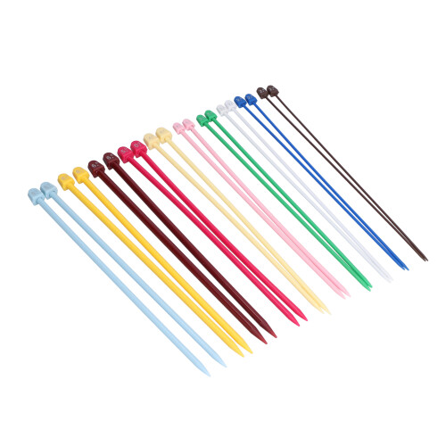 Knitting Kit DIY Craft Yarn Weaving Tool Plastic Knitting Needles Lightweight And Comfortable Knitting Single Pointed Needles Ergonomically Designed 1