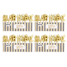 Velas para pastel de cumpleaños con letras doradas, diseño elegante, portavelas sin cera, velas altas sin humo, ambiente romántico para cualquier