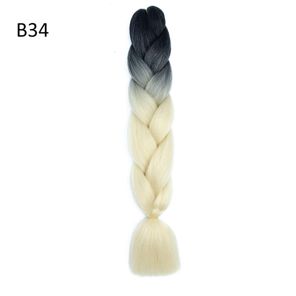 Unisex Synthetic Braided Wig With Gradient Color, Long Twist Braids Ponytail Hair Extension For Cosplay Party