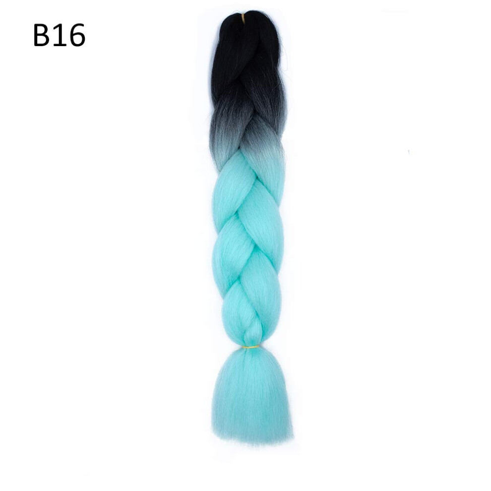 Unisex Synthetic Hair Extensions Gradient Color Long Twist Braids Ponytail Cosplay Wig 60Cm Heat Resistant