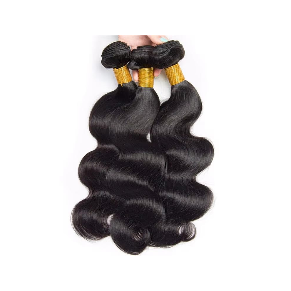 Unisex Brazilian Body Wave Human Hair Extensions 14 Inch Remy Weave 100% Unprocessed Double Weft