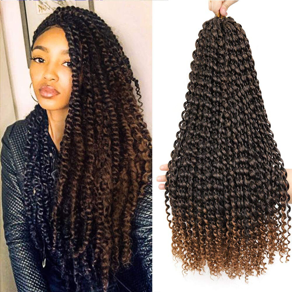 Passion Twist Hair 22 Inch T30 Water Wave Crochet Braids, Natural Bohemian Curls 7 Pack Set