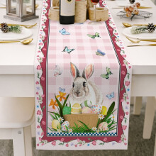 1 pezzo di runner da tavola pasquale per banchetti, feste, tavolo, scrivania, decorazione per la casa, festival, accessori per la tavola