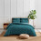 Levtex Home - 100% Λινό - Τυπικό ύφασμα - Πλυμένο λινό σε μπλε χρώμα - Μέγεθος υφάσματος (26x20 3