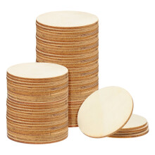 100 stuks ronde houten schijven, onbewerkt hout, decoratie, doe-het-zelfbenodigdheden, blanco houten cirkels voor knutselprojecten