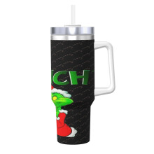 Personalisierter 1,2-Liter-Becher mit Henkel und Strohhalm – Reisebecher aus Edelstahl mit Deckel, kompatibel mit [Marke] – Geschenk für Frauen,