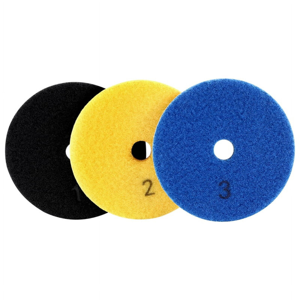 3 Pieces 100Mm Diamond Flexible Wet & Dry Polishing Pads 3 Step Floor Polish For Stone Marble Tile 9395123459745