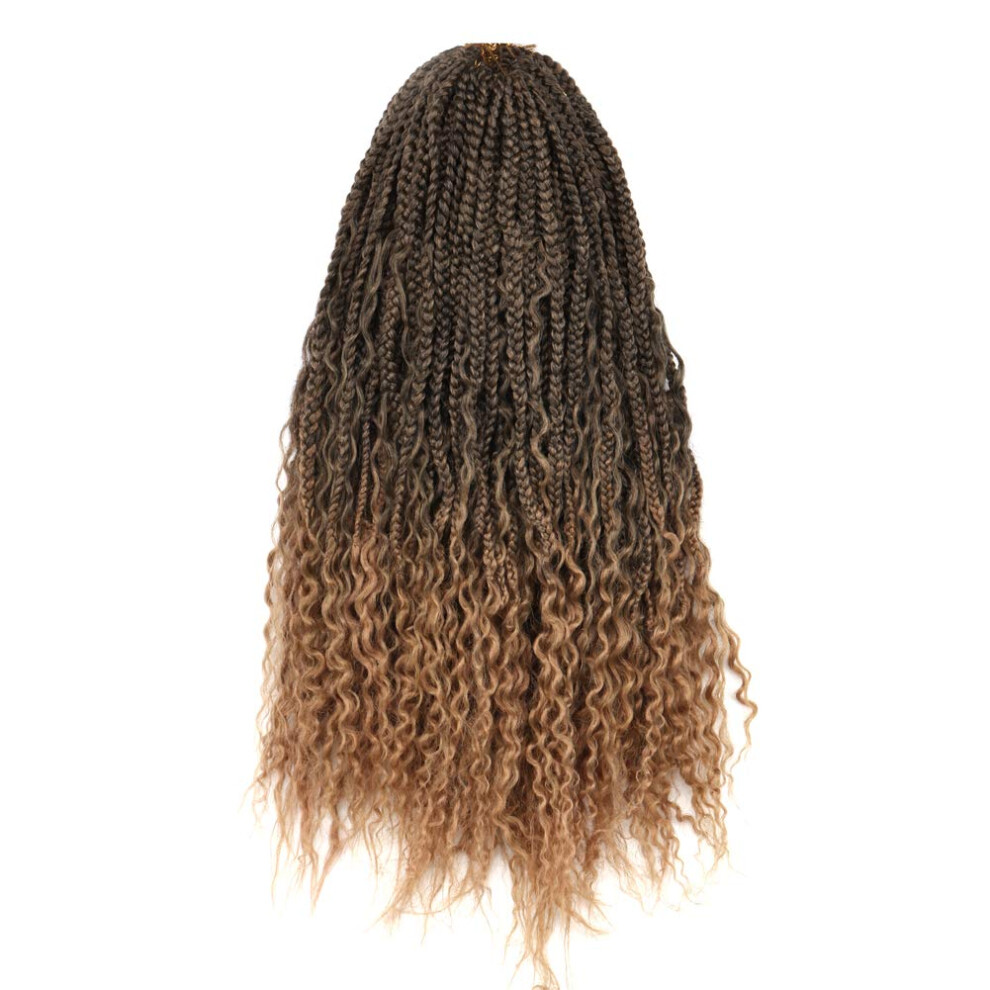 Unisex 20 Inch Ombre Blonde Crochet Box Braids Hair Extensions T27 Synthetic For Protective Styling