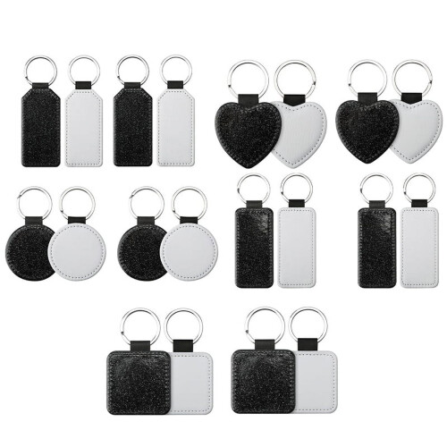 ckepdyeh20Pack Κενά Εξάχνωσης Μπρελόκ Μπρελόκ με Γκλίτερ από Δέρμα PU, Μπρελόκ