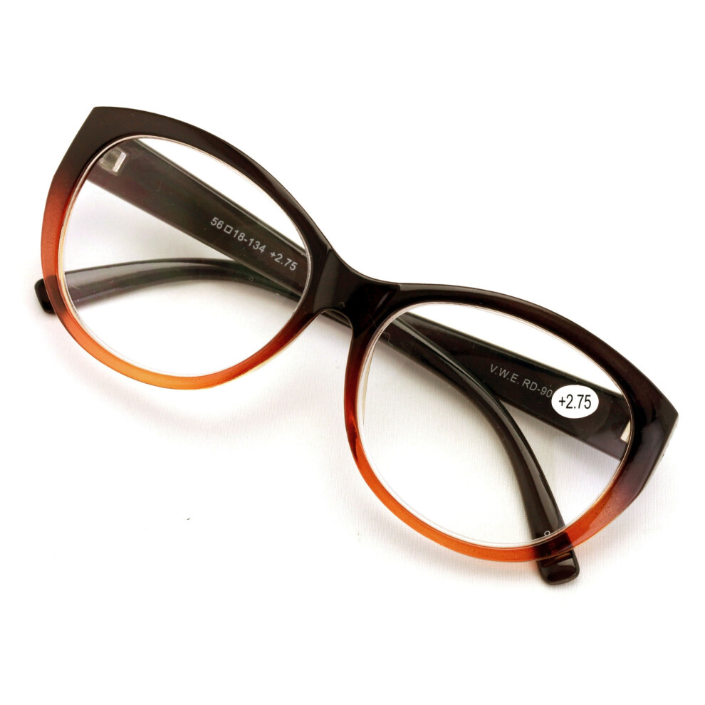 Women Oversized Reading Glasses - Clear Lens Readers Jackie Oval Leopard Checker