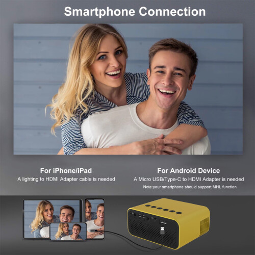 lulshou HD Projector 24 ANSI Home Video Projector USB| AV| Audio Interface| USB Flash Drive| IOS & Android Smartphone 1