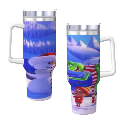 Εξατομικευμένο ποτήρι 40oz με λαβή και καλαμάκι - Κύπελλο καφέ ταξιδιού από 2