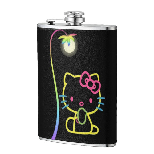 Φιάλη από ανοξείδωτο ατσάλι Hello Kitty 8oz - Συμβατή με ποτά, ουίσκι και οινοπνευματώδη